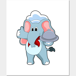 Elephant as Waiter with Platter Posters and Art